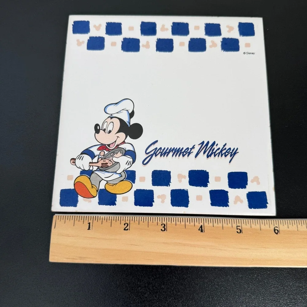 Vintage Disney‎ Gourmet Mickey Ceramic Tile Trivet Hot Plate Kitchen Decor